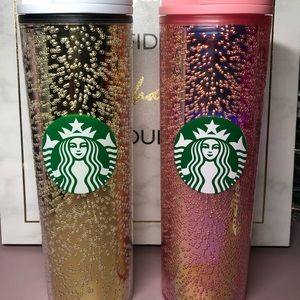 Champagne Starbucks skinny tumbler w/lid